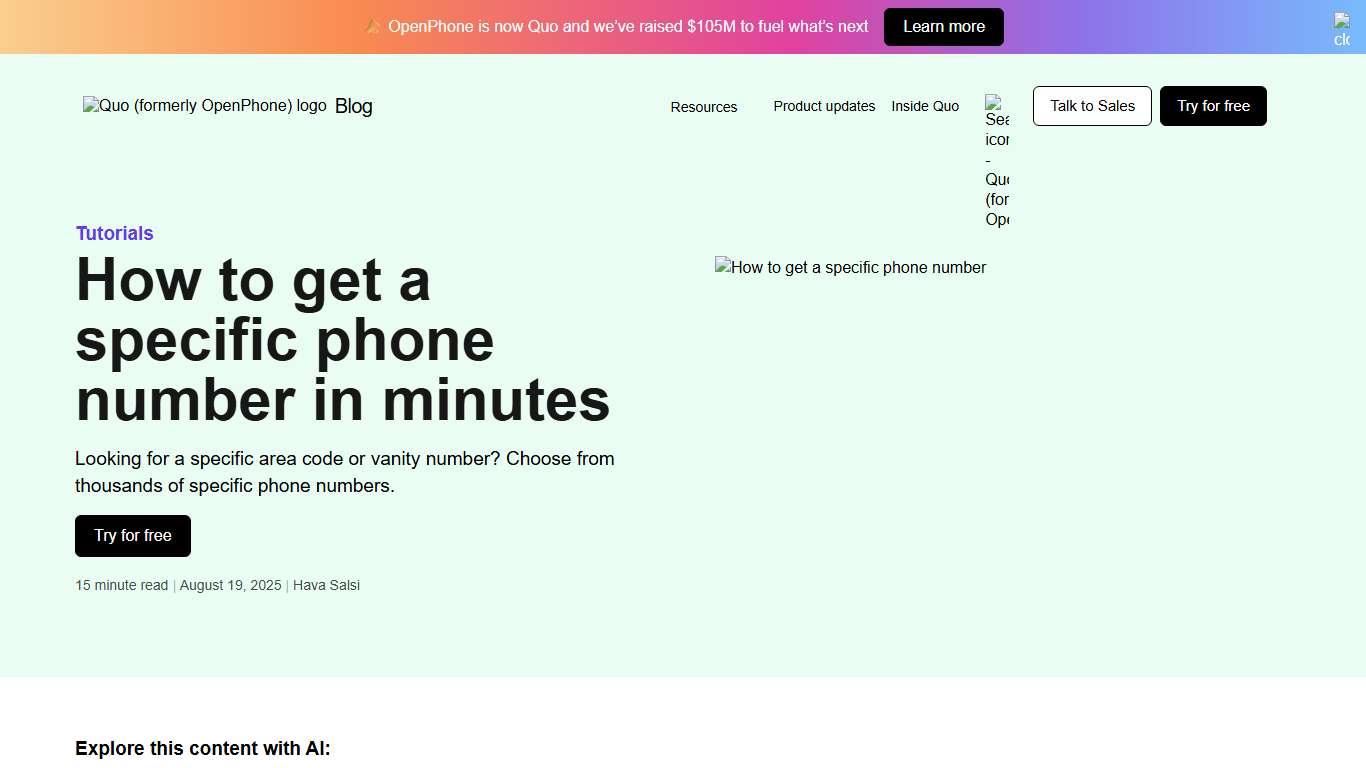 How to Get a Specific Phone Number in Minutes